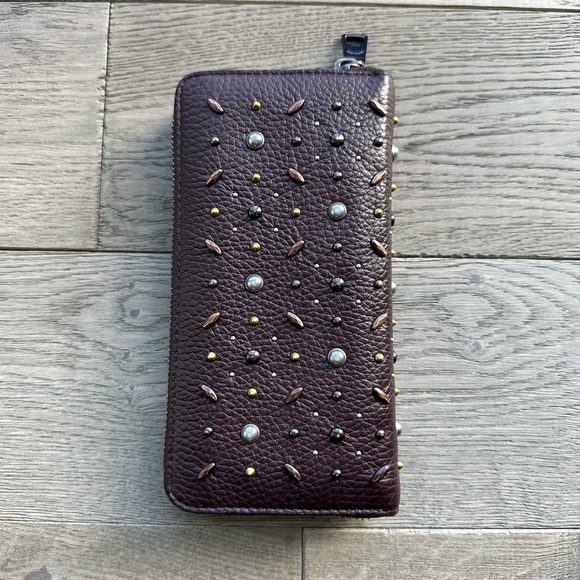 Coach Oxblood Rivets Wallet 1941 Merlot - Picture 3 of 14